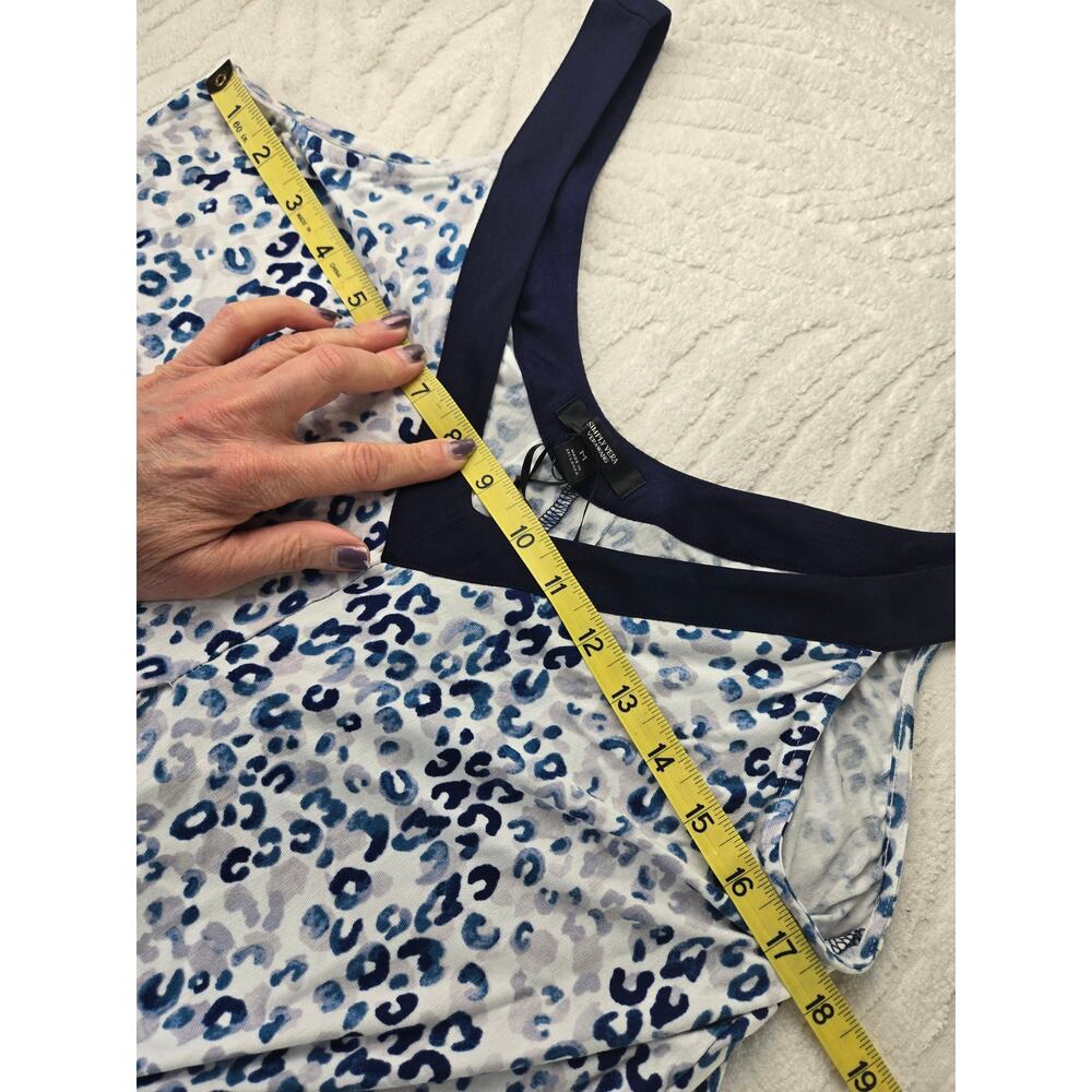 Simply Vera Wang Paradise NWT sleepwear nightgown leopard cheetah Medium blue - Picture 8 of 16